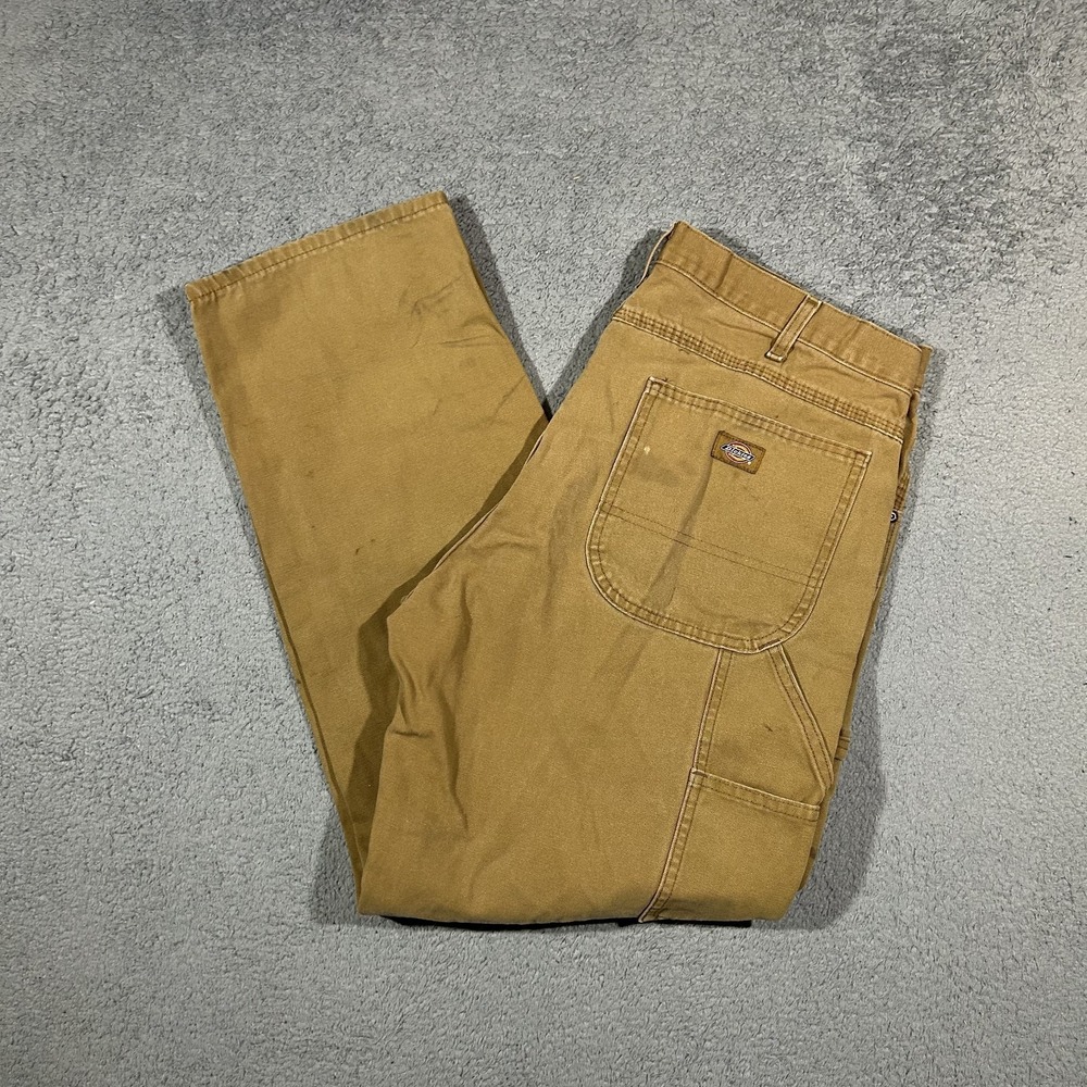 Dickies Men's Canvas Carpenter Pants Tan Size 36x32 Workwear Skater Y2k #2747